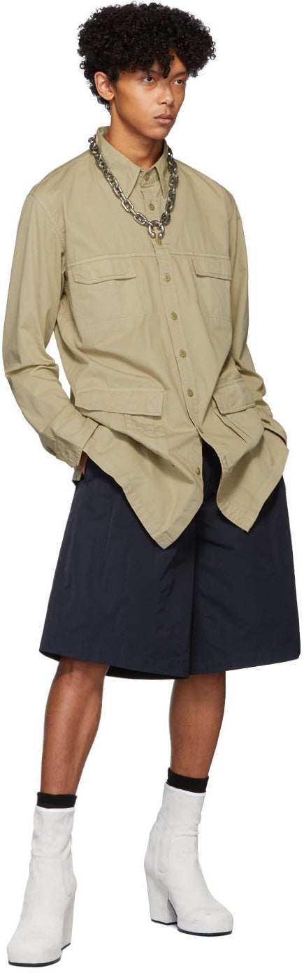 Random Identities Navy Oversize Tailored Shorts