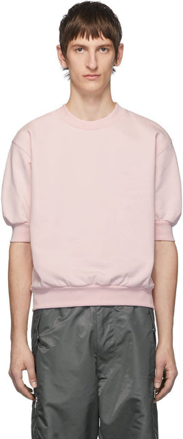 Random Identities Pink Fleece Short Sleeve Sweatshirt - Sweat-shirt à manches courtes en molleton rose - 임의의 ID 핑크 플리스 짧은 소매 스웨터