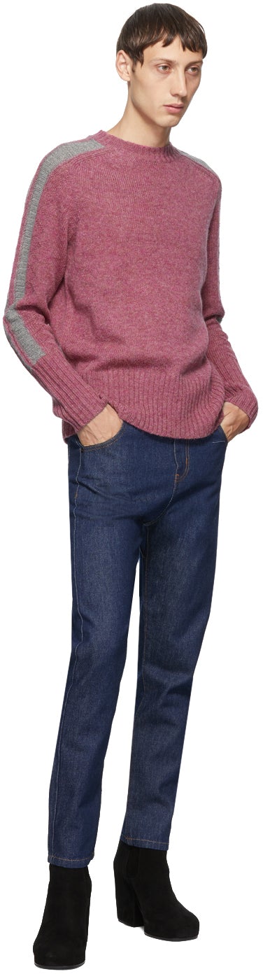 Random Identities Pink Wool Bicolor Crewneck