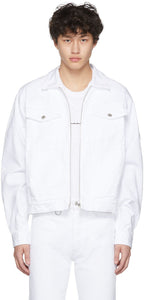 Random Identities White Denim Jacket - Identité aléatoire Veste en jean blanc - 무작위 ID 화이트 데님 재킷