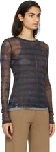 Raquel Allegra Purple Mesh Long Sleeve Top