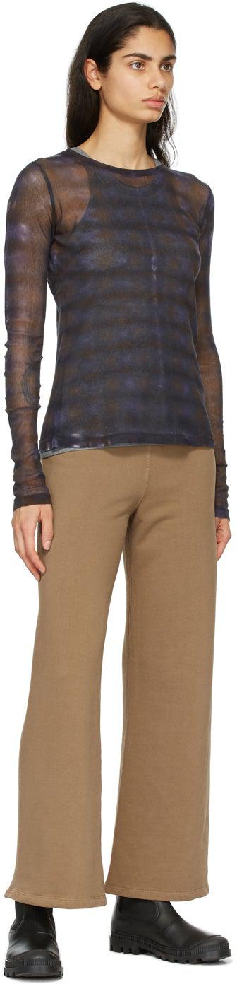 Raquel Allegra Purple Mesh Long Sleeve Top