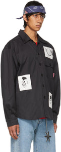 Rassvet Black Graphic Patches Shirt