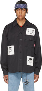 Rassvet Black Graphic Patches Shirt - Tableau graphique noir Rassvet - Rassvet 블랙 그래픽 패치 셔츠