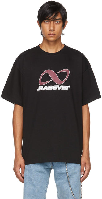 Rassvet Black Logo Graphic T-Shirt - T-shirt graphique de logo noir Rassvet - Rassvet 검은 로고 그래픽 티셔츠