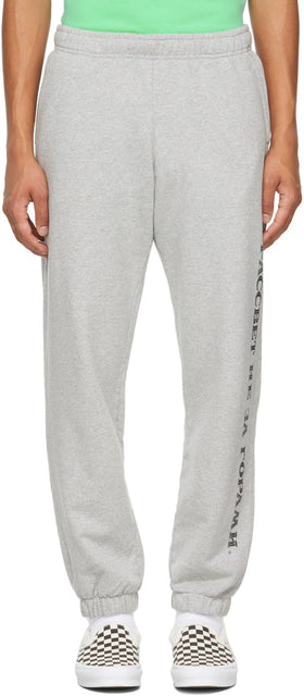 Rassvet Grey Logo Print Sweatpants - Pantalon de survêtement d'impression de logo gris Rassvet - Rassvet 회색 로고 인쇄 스웨트 팬츠