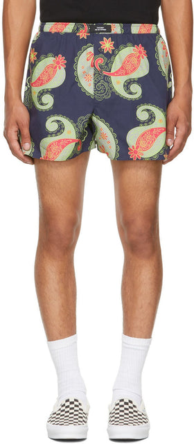 Rassvet Navy Graphic Print Shorts - Short d'impression graphique graphique de la marine Rassvet - Rassvet Navy 그래픽 인쇄 반바지