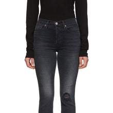 Re/Done Black High Rise Ankle Crop Jeans