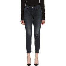 Re/Done Black High Rise Ankle Crop Jeans