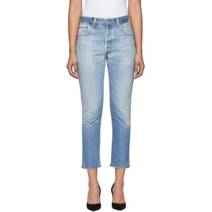 Re/Done Indigo Levi's Edition High-Rise Ankle Crop Jeans