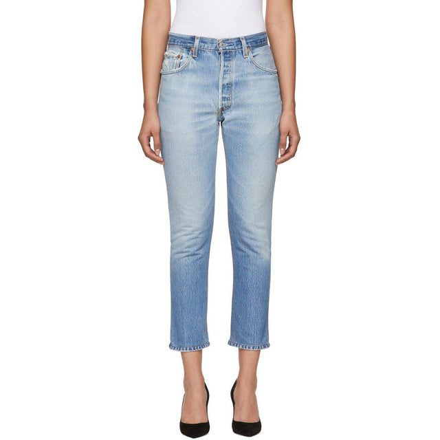 Re/Done Indigo Levi's Edition High-Rise Ankle Crop Jeans