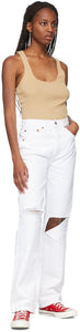 Re/Done White High Rise Loose Jeans