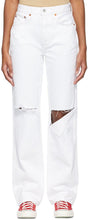 Re/Done White High Rise Loose Jeans - Re / Done Blanc Haute montée en jeans - 흰색 고층로 느슨한 청바지 다시 / 완료