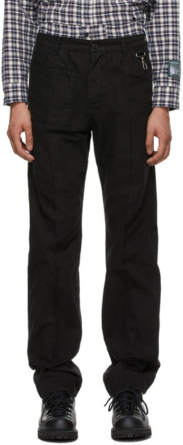 Reese Cooper Black Cotton Pintuck Trousers - Pantalon de pinte de coton noir Cooper Reese Cooper - Reese Cooper 검은 면화 핀 푸틴 바지