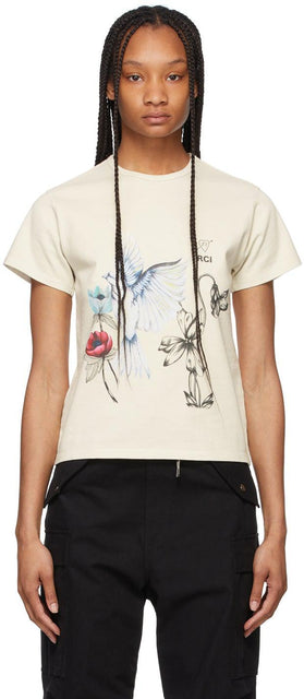 Reese Cooper SSENSE Exclusive Off-White Juliet Johnstone Edition Cotton T-Shirt - Reese Cooper Ssense Exclusive T-shirt en coton Juliet Johnstone Johnstone Johnstone - Reese Cooper Ssense 독점 오프 화이트 Juliet Johnstone Edition 코튼 티셔츠