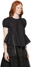 Renli Su Black Cotton Washed T-Shirt