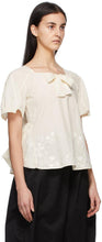 Renli Su Off-White Embroidered Bow T-Shirt