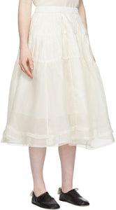 Renli Su White Mulberry Silk Ballet Skirt
