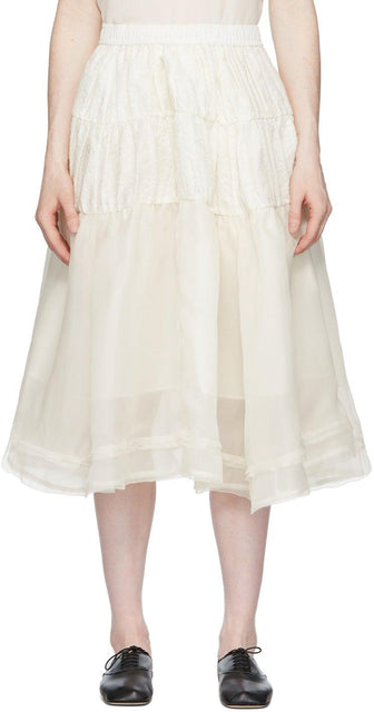 Renli Su White Mulberry Silk Ballet Skirt - Jupe de ballet en soie de mûre de mûrier de Renli su - Renli Su 화이트 뽕나무 실크 발레 스커트