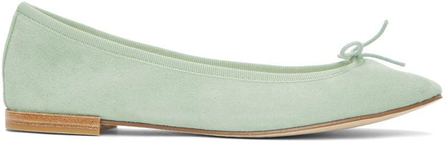 Repetto Green Suede Cendrillon Ballerina Flats - Repetto Sude vert Cendrillon Ballerina appartements - repetto 그린 스웨이드 Cendrillon 발레리나 아파트