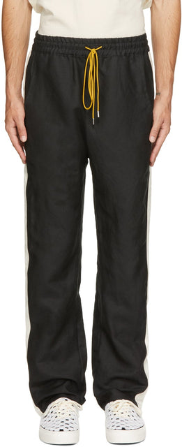 Rhude Black Collegiate Track Trousers - Pantalon Rhude Black Collegiate Track - Rhude Black Collegiate 트랙 바지