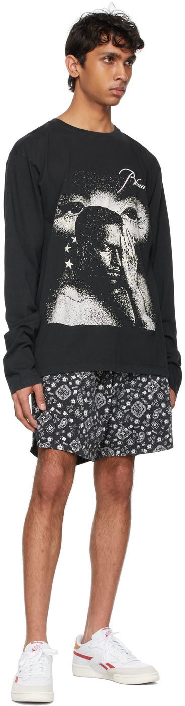 Rhude Black Graphic Beauty Long Sleeve T-Shirt