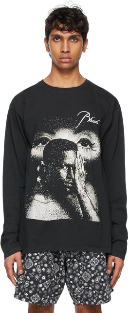 Rhude Black Graphic Beauty Long Sleeve T-Shirt - T-shirt à manches longues de beauté graphique rhude noir - Rhude Black Graphic Beauty Long Sleeve T 셔츠