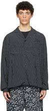 Rhude Black Striped Trooper Shirt - Chemise à rayures à rayures noires rhude - Rhude Black 스트라이프 기병 셔츠