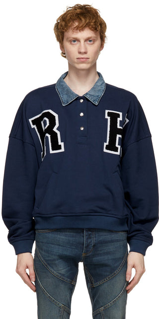 Rhude Blue Collegiate Sweatshirt - Sweat-shirt Rhude Blue Collegiate - Rhude Blue Collegiate 스웨터