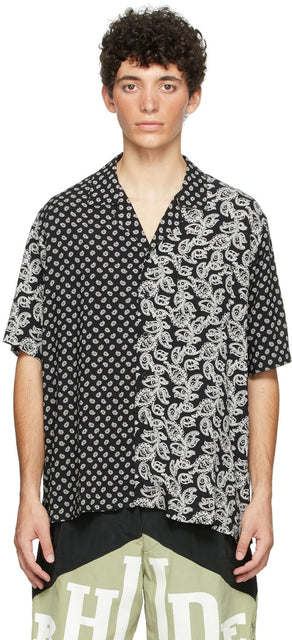 Rhude SSENSE Exclusive Black Bandana Short Sleeve Shirt - Chemise à manches courtes EXCLUSIVE SSENSE SSESense exclusive - Rhude Ssense 독점적 인 검은 두건 짧은 소매 셔츠