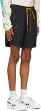 Rhude SSENSE Exclusive Black Logo Shorts