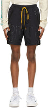 Rhude SSENSE Exclusive Black Logo Shorts - Short de logo noir exclusif Rhude Ssense - Rhude Ssense 독점적 인 검은 로고 반바지