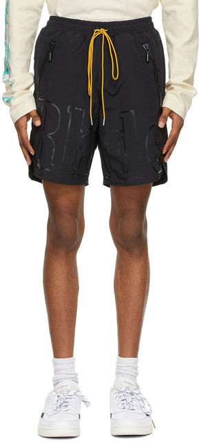 Rhude SSENSE Exclusive Black Logo Shorts - Short de logo noir exclusif Rhude Ssense - Rhude Ssense 독점적 인 검은 로고 반바지