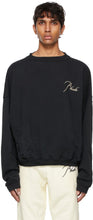 Rhude SSENSE Exclusive Black Rheverse Sweatshirt - Sweat-shirt relatif au rythme noir exclusif de Rhude Ssense - Rhude Ssense 독점적 인 블랙 히 가열 운동복