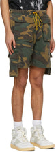 Rhude SSENSE Exclusive Brown Camo Cargo Shorts