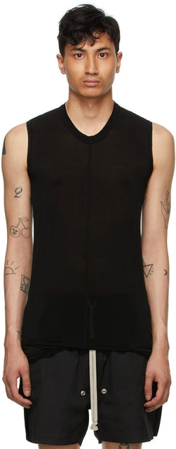 Rick Owens Black Basic Tank Top - Rick Owens Black Basic Débardeur - 릭 오웬스 블랙 기본 탱크 탑