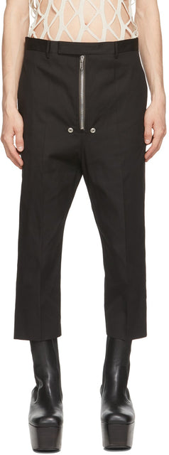 Rick Owens Black Bela Cropped Trousers - Pantalon recadré de Rick Owens Black Bela - Rick Owens Black Bela 자른 바지
