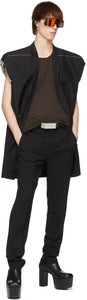 Rick Owens Black Beveled Buckle Belt