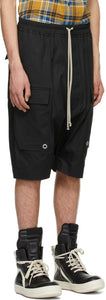 Rick Owens Black Cargo Pods Shorts