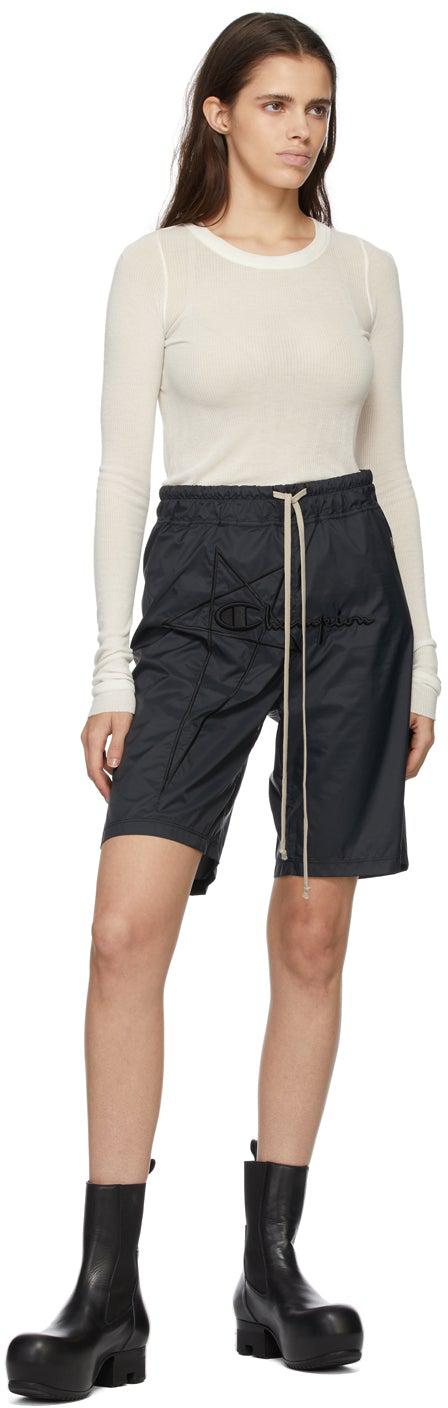 Rick Owens Black Champion Edition Classic Shorts