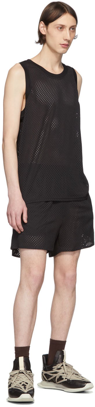 Rick Owens Black Champion Edition Mesh Basketball Shorts