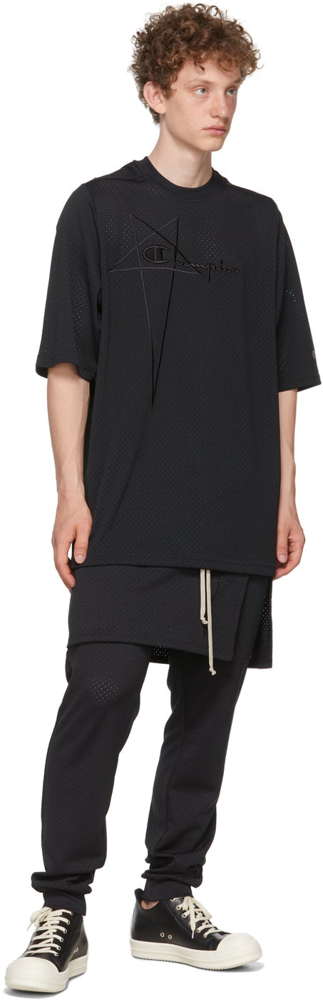 Rick Owens Black Champion Edition Mesh Toga Lounge Pants