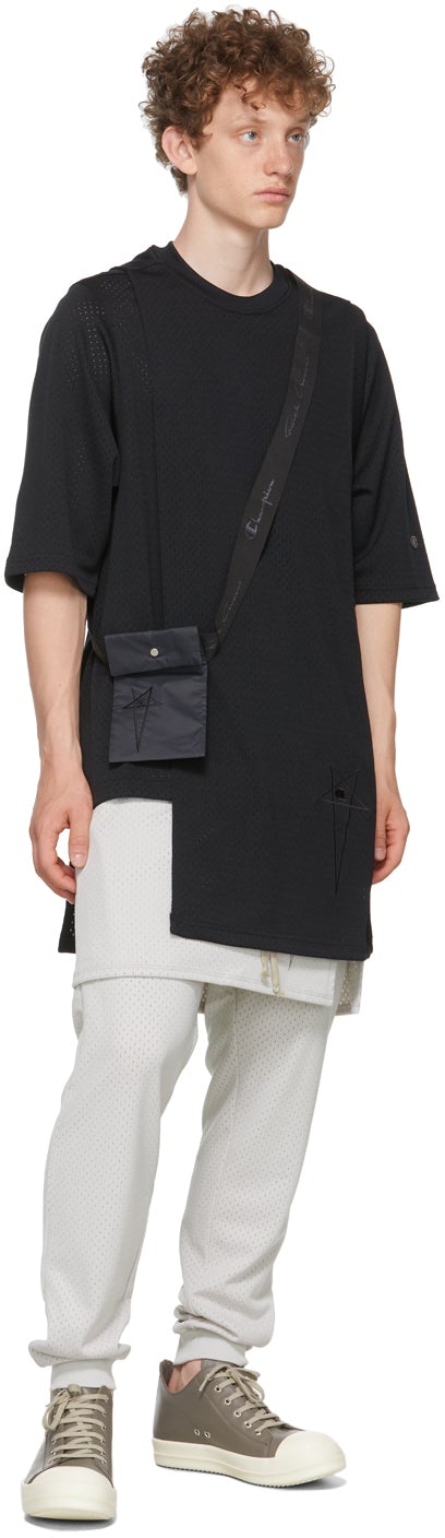 Rick Owens Black Champion Edition Mesh Toga T-Shirt