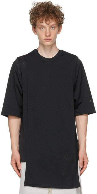 Rick Owens Black Champion Edition Mesh Toga T-Shirt - T-shirt T-shirt T-shirt Mesh Toga Mesh Toga à Rick Owens - 릭 오웬스 블랙 챔피언 에디션 메쉬 토가 티셔츠