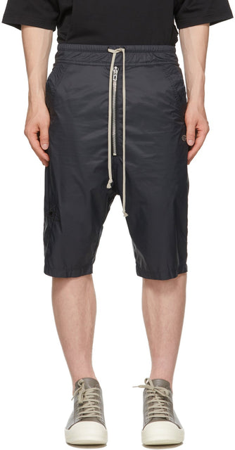 Rick Owens Black Champion Edition Nylon Bela Shorts - Rick Owens Black Champion Edition Nylon Bela Short - Rick Owens 블랙 챔피언 에디션 나일론 Bela 반바지