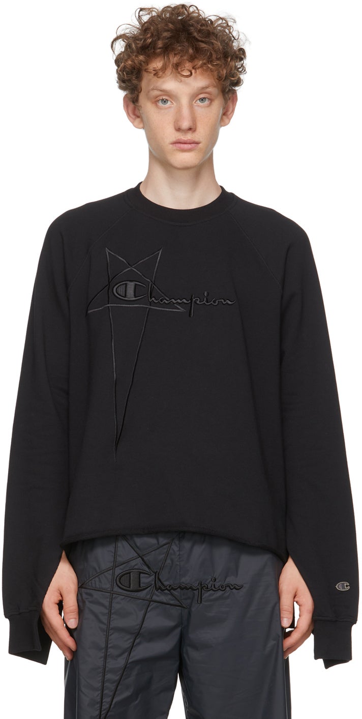 Rick Owens Black Champion Edition Vega Sweatshirt – BlackSkinny