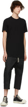 Rick Owens Black Cropped Drawstring Trousers