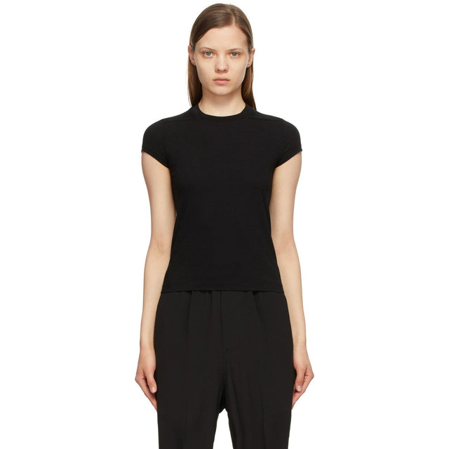 Rick Owens Black Cropped Level T-Shirt - T-shirt de niveau recadré noir Rick Owens - Rick Owens 검은 자른 수준의 티셔츠