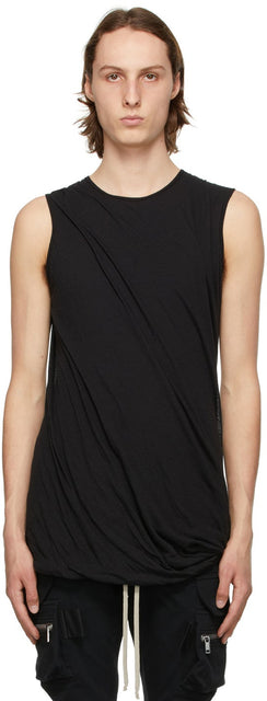 Rick Owens Black Double Tank Top - Rick Owens Double Double Noir - Rick Owens 블랙 더블 탱크 탑입니다
