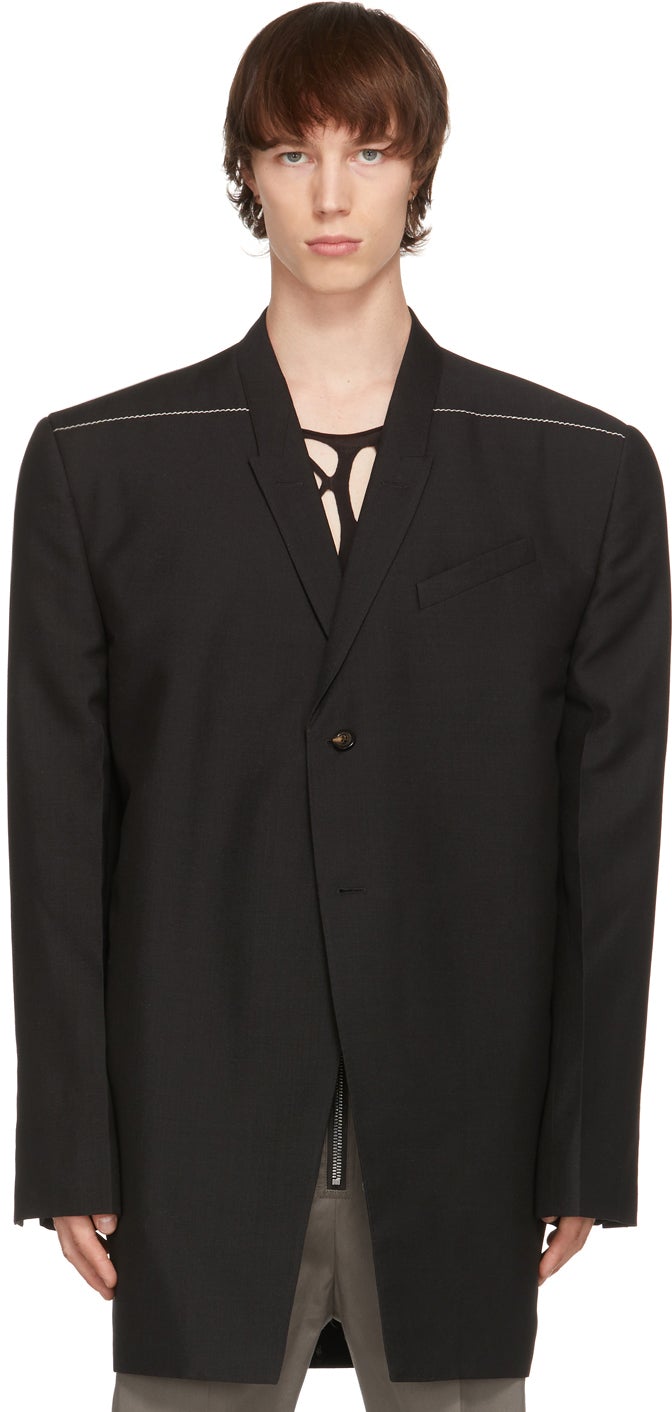 Rick Owens Black Jumbo Tatlin Blazer – BlackSkinny